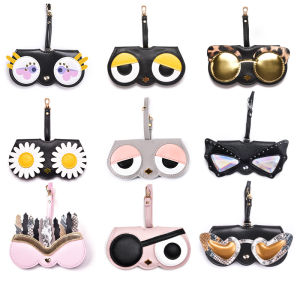 Glasses Bag Pressure-Resistant Portable Sun Glasses Eye Bag Storage Soft Leather Protective Cover Glasses Case INS Young Adult Pannier Bag