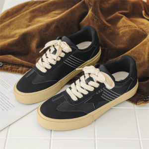 Mens Summer Fashionable Breathable Star Deqin Casual Shoes Stylish Trendy Hong Kong Style Board Shoes Leather Patchwork