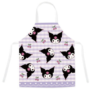 Adorable Cartoon Apron for Girls Small Kitchen Household Chores Oil Resistant Dirty Proof Cooking Cute Female Role Play Accessory