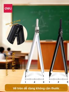 deli | Compass Ruler Bút Vẽ An Toàn Đẹp Mắt cho Học Sinh có Thước Đo và Lõi Thay Thế