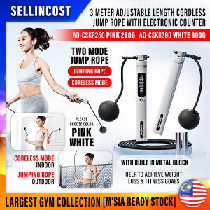 SellinCost Cordless Skipping Rope with Weight Ball with Counter ADJUSTABLE Handle Heavy Jump Rope Cord Slimming Workout Speed Jumping Rope Fitness Boxing Calories Burned Cardio Lompat Tali 跳绳 CSKR