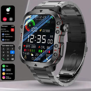 2025 New Military Smart Watch Men IP68 5ATM Outdoor Sports Fitness Tracker Health Monitoring 1.81Inch Bluetooth Calls Smartwatch