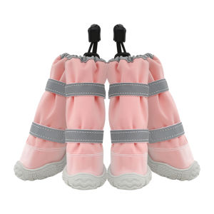 4pcs Dog Shoes Reflective Anti-Slip Pet Boots Breathable Adjustable Running Paw Protector For Small Medium Dogs Outdoor Walking