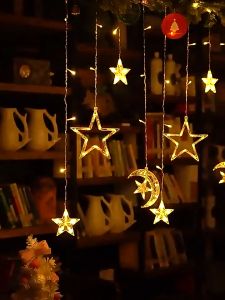 2026 Lampu Hias Natal Lampu Kelap Kelip Lampu Hias Moon Star Lampu led strip Lampu Ramadhan 5Meter Lampu Hias Kamar 3Warna Lampu raya Led light strip Room decor 11Mode Lampu hiasan 5m Lamp Hari Raya