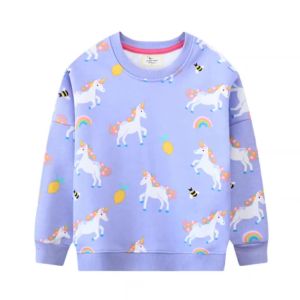 Long Sleeve Sweatshirts with Unicorns for Girls Childrens Clothing Toddler Shirts Autumn and Spring Clothing 2-7T