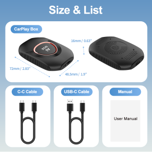 2026 Android 15 Wireless CarPlay Smart AI Box Kowankit Android Auto 5 in 1 Adapter Plug Play Car TV Box Support YouTube Netflix