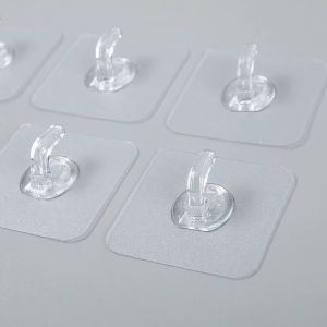 Homehub Adhesive Wall Hook Reusable Anti-skid Traceless Heavy Duty Stick on Bathroom Kitchen 10 Pcs