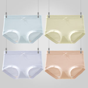 Antibacterial Silk Crotch Ladies Underwear Pure Cotton Triangle Shorts Breathable Seamless Young Womens Innerwear mid Waist