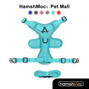 HamshMoc Adjustable Dog Harness And Leash Set Soft Dog Vest Reflective Leash With Comfort Handle For Small Medium Large Dogs