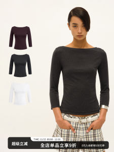 SMIIILE Womens Rigid Linen Blend T-Shirt White Half Sleeve Boat Neck Top Commute Style Pure Color Summer Thin Fabric Shirt