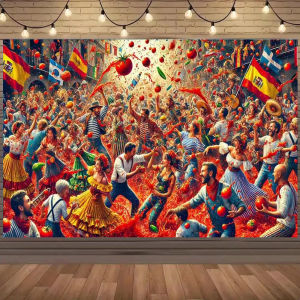 Spanish Carnaval Party Decoration Diamond Art Painting Kit Mosaic Cross Stitch for Pageant Parade Dancers Guitarists Photo