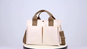 Túi Đựng Bỉm Sữa Đa Năng MNB Cho Mẹ Bỉm Túi Vải Kích Thước Lớn Nhiều Ngăn Đựng Đồ Đeo Chéo Công Sở Phong Cách Hàn Quốc