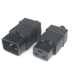 C19 C20 ปลั๊กอะแดปเตอร์เปลี่ยนชายหญิง Rewireable Power Converter ซ็อกเก็ตไฟฟ้า AC Outlets สําหรับ PDU UPS Power Connector