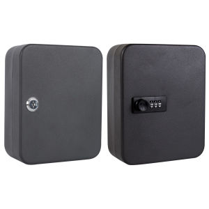 Durable Wall Mounted Key Cabinet with Combination Lock 20 Key Hooks Secure Storage for Home and Office