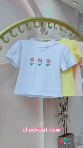 3D Printed Flower Design Cotton T-shirt for Kids Girls Ruffle Sleeves Christmas Party Tops Blouse for Girls 1-12 Years Old