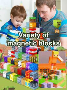 【Stimulating Creativity】“My World ”Magnetic Cube Block Piece Magnet Magnetic Suction Magnet Puzzle Childrens Intellectual Toys我的世界磁力积木玩具