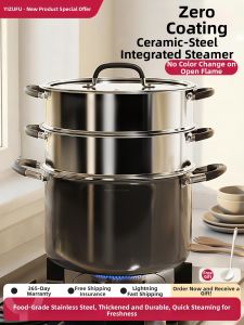 YIZHIFU | Food Grade 304 Stainless Steel Double Layer Pot Suitable for Induction and Gas