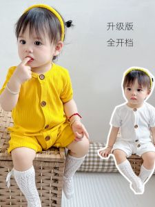 Summer Short Sleeve Pure Cotton Romper for Baby Girls Newborn Boys Crawling Suit Harvey Clothes Infant Bodysuit Minioukei Brand