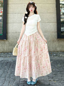 YIFANSHI | Chân Váy Xòe A Dễ Thương Màu Hoa Hồng Pastel