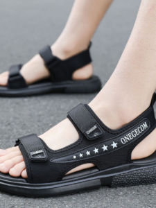 Mens Adjustable Anti-slip Soft Bottom Sandals for Swollen Feet Diabetic Foot Bunion Big Toe Bone Gout Injury Foot Comfortable Casual Slippers