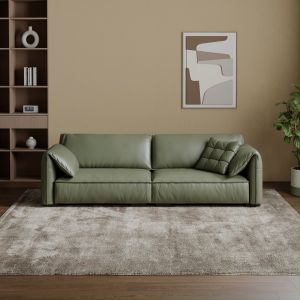 Cozylant Comfy Half Leather Sofa / 2 Seater / 3 Seater /4 Seater Sofa for Living Room /  Grey Green White Beige Brown / Minimalist /Lazy Sofa