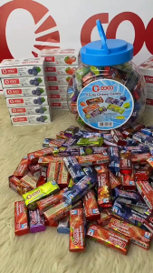 COCO Mini Fruity Chewy Candy Mix Flavor Jar 1KG-100pcs -Flavor Strawberry/Grape/Blueberry/Lemon/Cola-Leisure - Party - Sharing - Office snacks