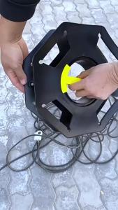 Compact Portable Cable Reel Handheld Extension Cord Reel Industrial PP Spool with Sockets Fast Rewind For Home Garage