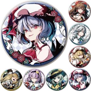 58mm Game Touhou Project Hakurei Reimu Yuugen Magan Sariel Alice Cosplay COSTUME Badge Pin SPTE Tinplate Brooch﻿ Prop Xmas Gilf
