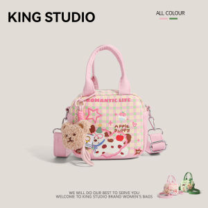 Cute Original Dog Party Canvas Tote Bag Womens Crossbody Bag Small Niche Design Handbag Fashionable Youth Summer Bag