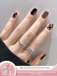 MONLEYTA | Handmade Nail Art Stickers Autumn Winter Collection Short To Medium Length False Nails Wearable Nail Tips Manicure Accessories