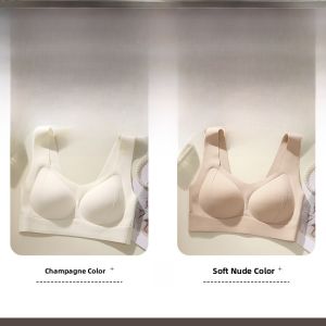Miiow | Wireless Seamless Bra Womens Soft Support Lift Sports Bra Sweet Style Fixed Strap Vest Type Anti-Sagging Underwear