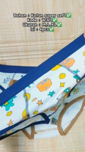 MPW301 Random 4 pcs Celana Dalam Anak Segitiga CD Anak Laki-Laki Motif Bahan Katun