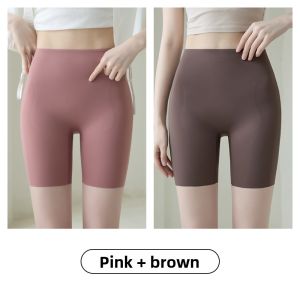 MiiOW | High-Waist Seamless Sharkskin Safety Pants For Women Summer Sportswear Anti-Light Walking Shorts Nylon Spandex Thin Briefs