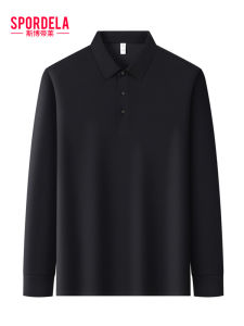 Spordela | Wrinkle-Resistant No-Iron Mens Long Sleeve Polo Shirt