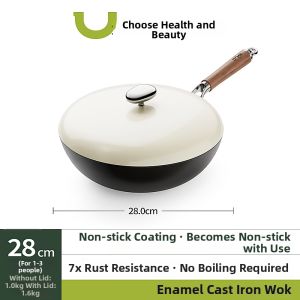 DUMIK | Uncoated Non-stick Cast Iron Wok