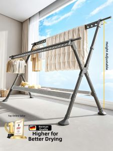 MINGZHI | Folding and Adjustable Indoor Clothes Drying Rack