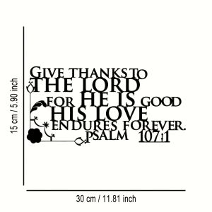 CIFbuy | CIFBUY Iron Wall Art Psalm 107:1 Scripture Metal Sign Elegant Typography Decor For Home Office Living Room Bedroom Farmhouse Bar