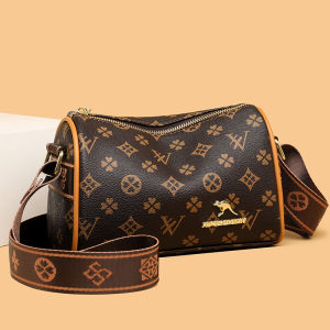 ทันสมัย กระเป๋าบอสตันใบเล็ก 2023 กระเป๋าสะพายข้างสไตล์ใหม่สําหรับผู้หญิงที่มีความกว้าง สายคล้อง วัสดุ Pu รูปแบบเรขาคณิต