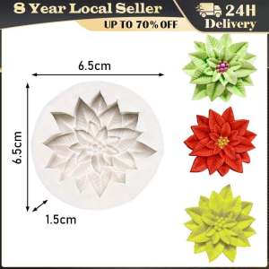 3D Christmas Poinsettia Flower Silicone Candle Mold Handmade CakeChoClay ResinScented Plaster Soap Mold Home Decoracion