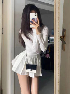 Váy Xếp Ly Mini Cạp Cao Màu Xám Gợi Cảm Cho Nữ Mùa Hè 2022 Váy Chữ a Dáng Ôm Sát Eo Cao Thời Trang Công Sở Phong Cách Hàn Quốc