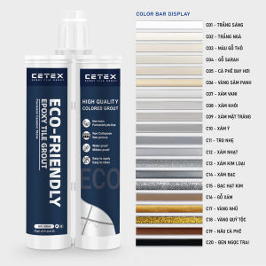 Bộ dụng cụ thi công keo chít mạch chống thấm keo chà ron 2 thành phần 400ml