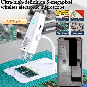 Ultra-High-Definition 5-Megapixel Wifi Handheld Electronic Microscope 1600x Magnification Compatible with iOS Android Windows & MacOS