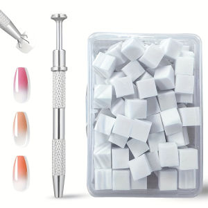 1 Set 101 Pcs Nail Enhancement Art Tool Set 100 Pcs White Patting Cotton Sponge Grain Gradual Shade Powder Blusher Nail Clip DIY