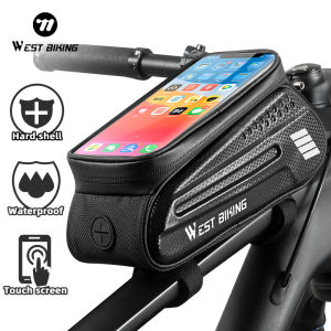West Biking | WEST BIKING Bicycle Top Tube Bag 1.5L Touch Screen Cycling Phone Bag Portable Waterproof Bike Handlebar Bag Bike Accessories