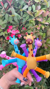 {SG Local} Stress-Relieving Toys Suction Cup Giraffe Robot escopic Toy Transformable Stretch Tube