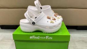 Giày sục crocs chuẩn xịn chống hôi chân nhựa tế bào êm mềm siêu bền đi mưa lội nước đi biển Crocs band classic đế cao 5cm màu trắng