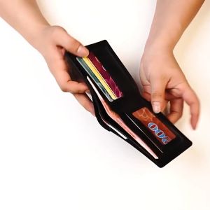 Ví nam kẻ da mềm kiểu dáng mới  Ví da nam nhỏ gọn dáng ngang da PU-HAUSE