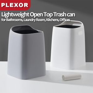 Plexor 10L/18L Open Top Trash canModern Waste Basket Lightweight Small Office Garbage Can with Removable Bin for Kitchen BathroomLiving RoomBedroomHotel