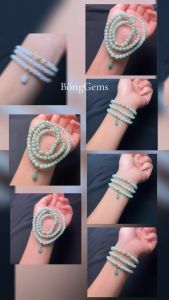 vòng tay bạch ngọc jade a tự nhiên mix charm hồ ly ngọc móc vàng và charm bi cầu kim tiền vàng tây vòng tay đá phong thủy trang sức thiết kế đủ hóa đơn thẻ bảo hành