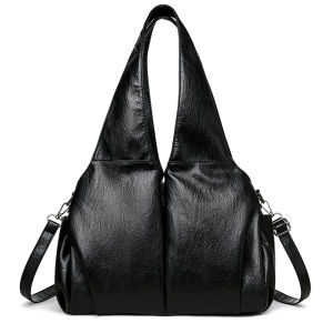 Retro Large Capacity Tote Bag Womens 2025 New Fashion High-End Underarm Commuter Soft Leather Single Shoulder Slant Bag